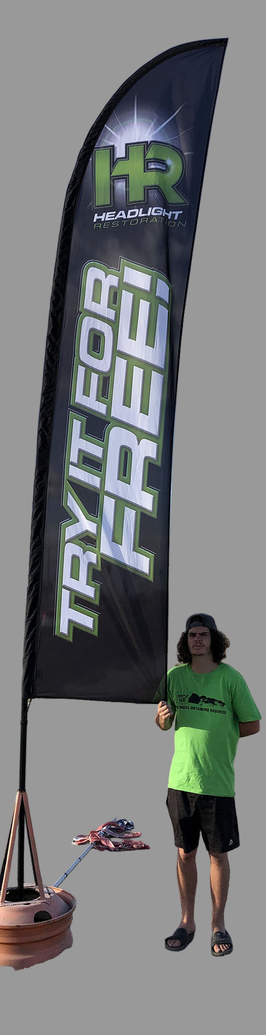 HR Headlight Restoration Grande Wing Double Sided Flag